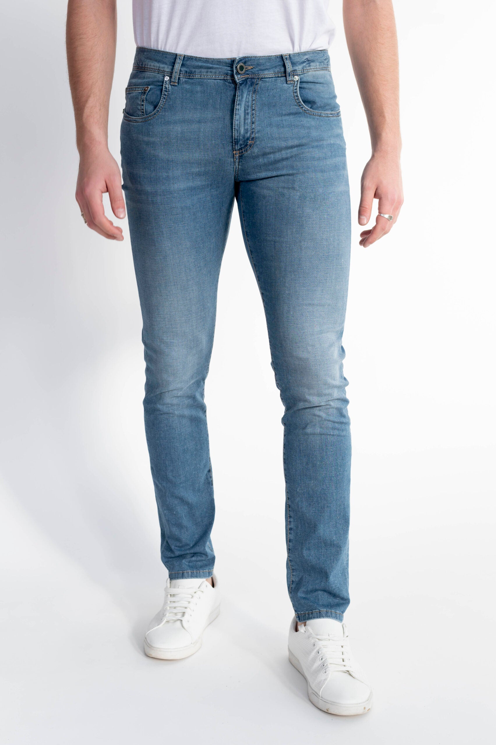BEST FIVE - Blu Denim Stretch Cotone/Lino Ultra Light - D18 A601