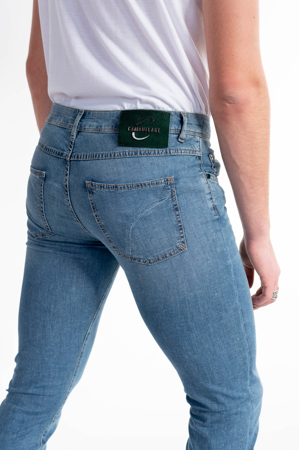 BEST FIVE - Blu Denim Stretch Cotone/Lino Ultra Light - D18 A601