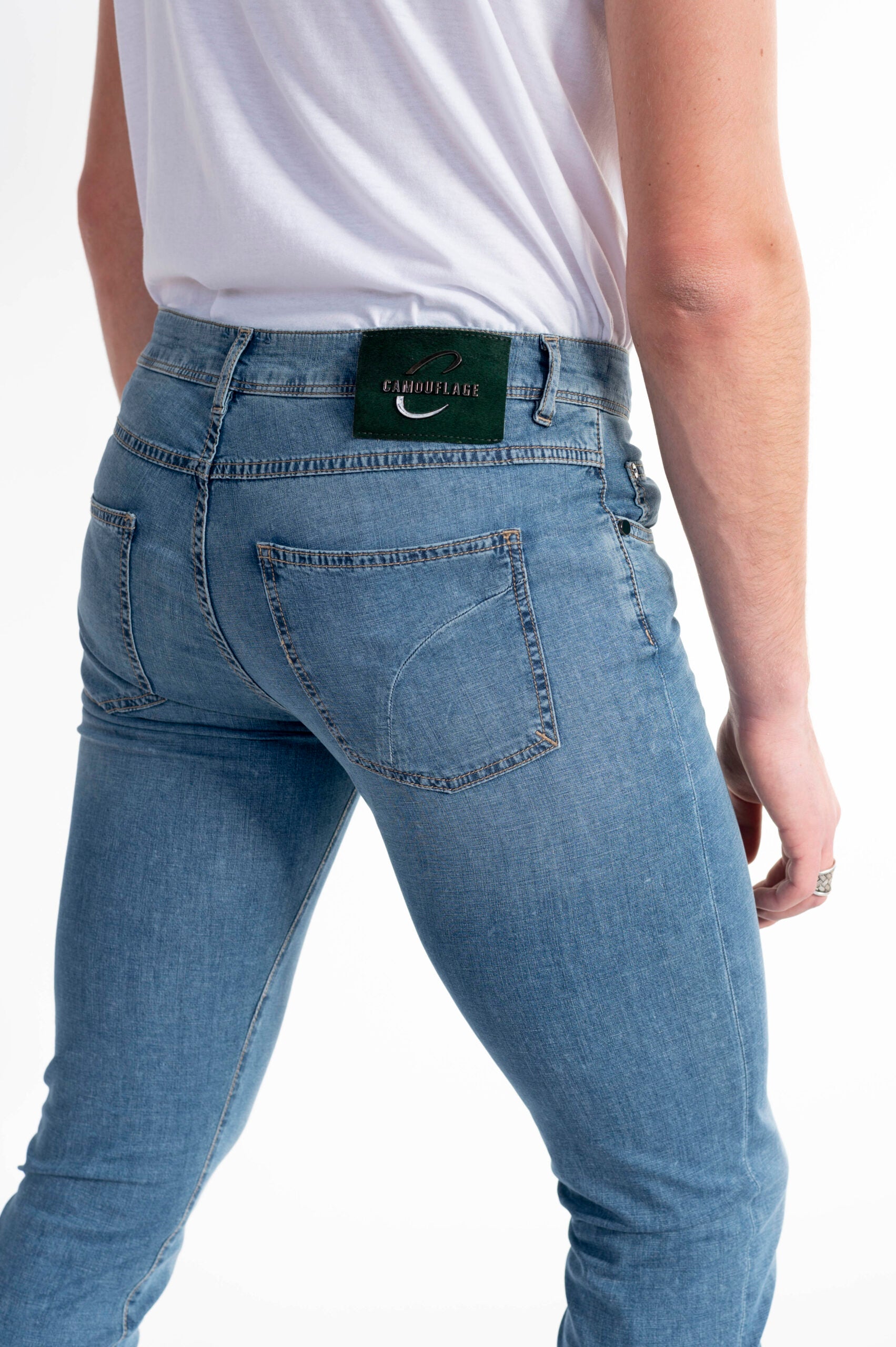 BEST FIVE - Blu Denim Stretch Cotone/Lino Ultra Light - D18 A601