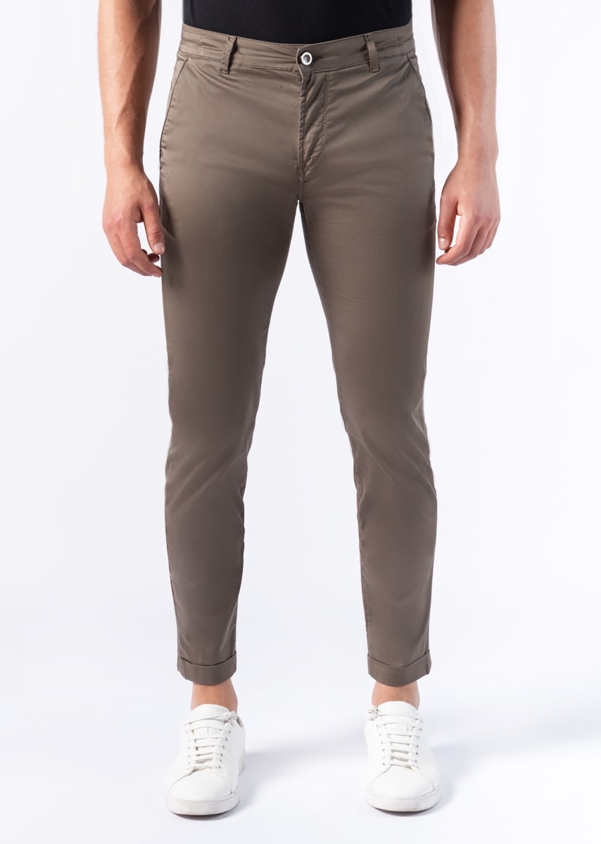 CHINOS SAND - Tessuto Tecnico Stretch PPT High-Performance con Interno Color - N02 781 MOKA TDR