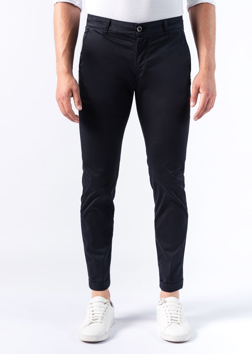 CHINOS SAND - Tessuto Tecnico Stretch PPT High-Performance con Interno Color - N02 882 BLU NOTTE TDR