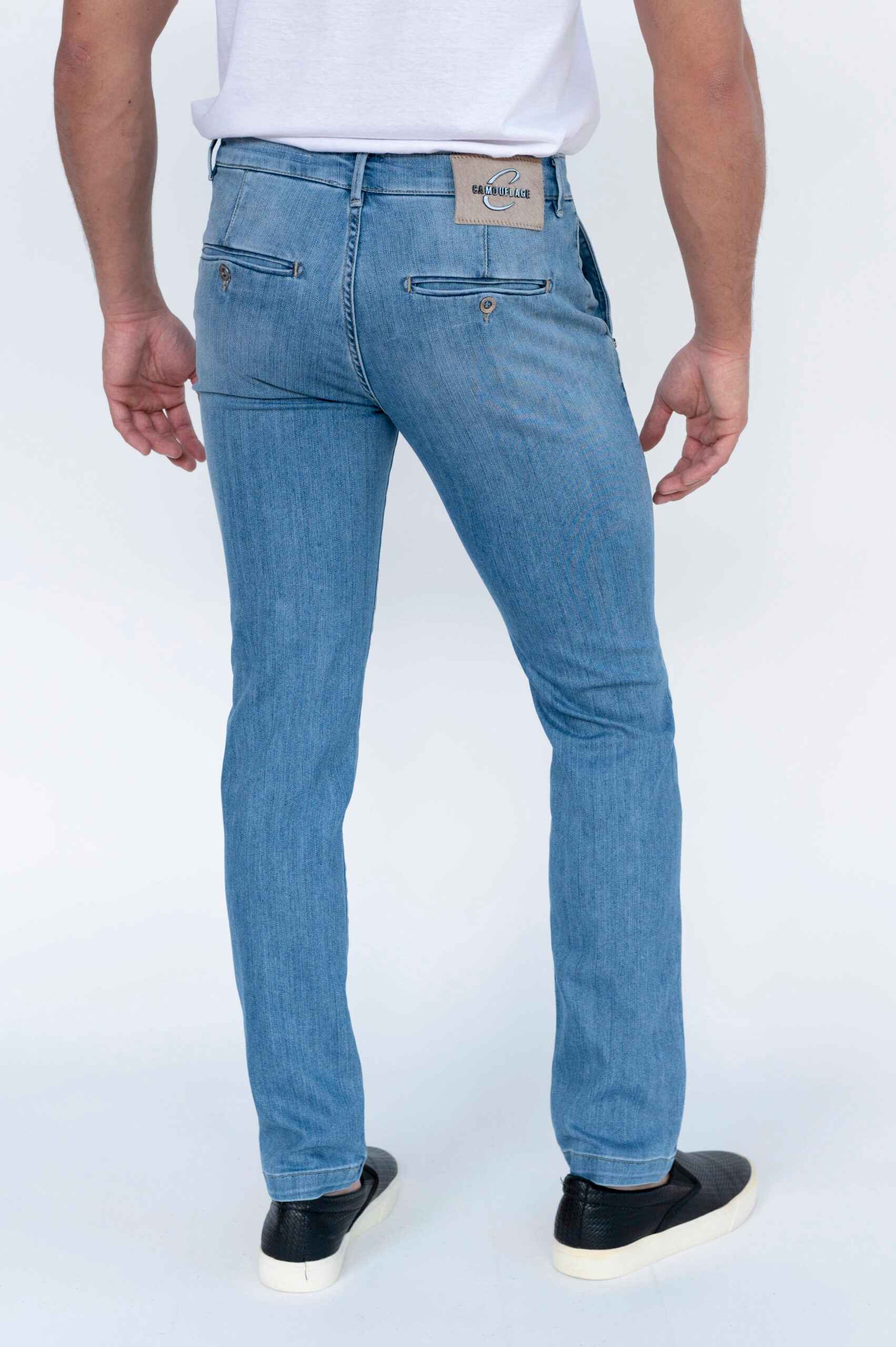 CHINOS REY - Blu Denim Stretch - D00 A381