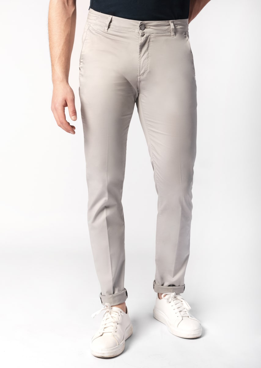 CHINOS REY 17 - Raso Stretch PPT - N21 915 ARGENTO TDR