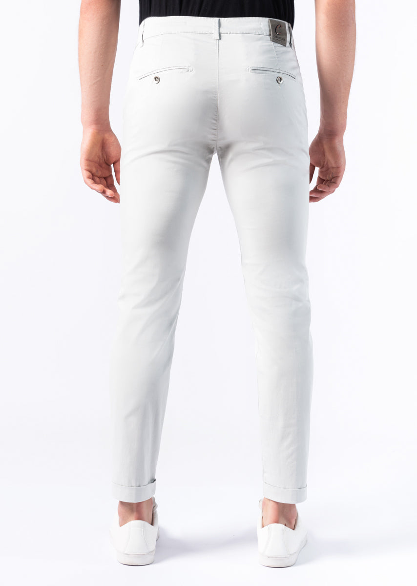CHINOS SAND - Tessuto Tecnico Stretch PPT High-Performance con Interno Color - N02 915 ARGENTO TDR