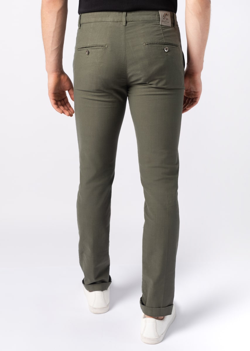 CHINOS REY 17 - Tinto Filo Stretch PPT disegno "Micro fantasia" - F48 652 FLORA TDR