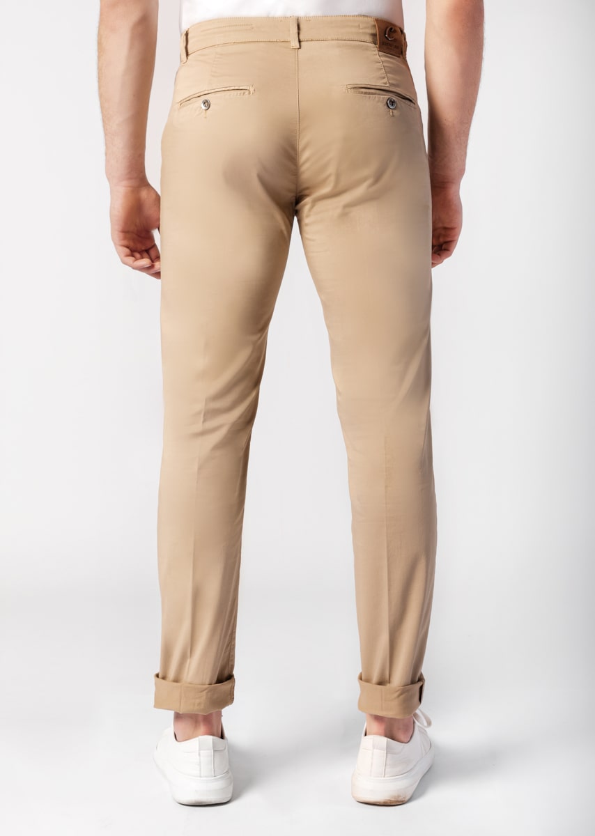 CHINOS REY 17 - Raso Stretch PPT - N21 719 BLEACHED SAND TDR