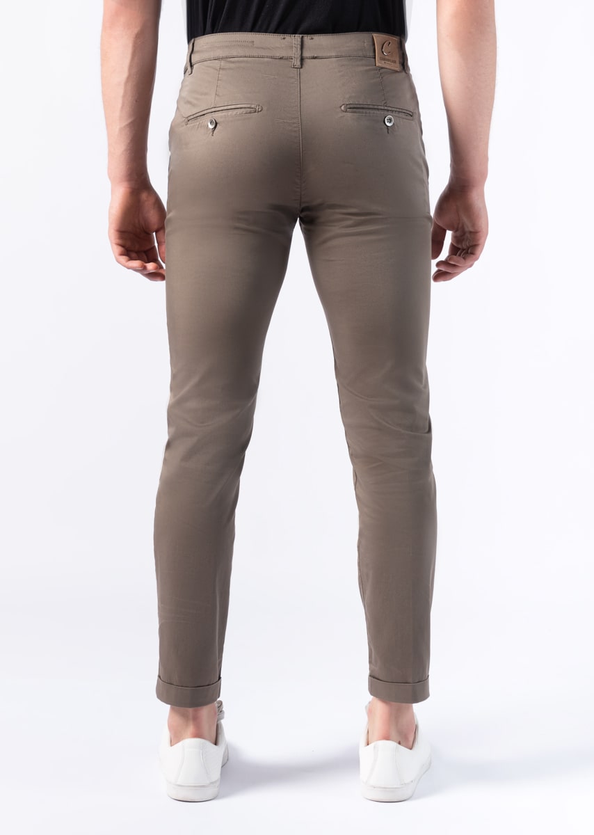 CHINOS SAND - Tessuto Tecnico Stretch PPT High-Performance con Interno Color - N02 781 MOKA TDR