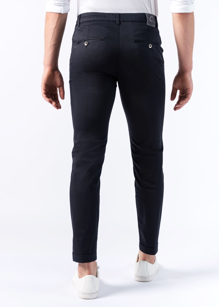 CHINOS SAND - Tessuto Tecnico Stretch PPT High-Performance con Interno Color - N02 882 BLU NOTTE TDR