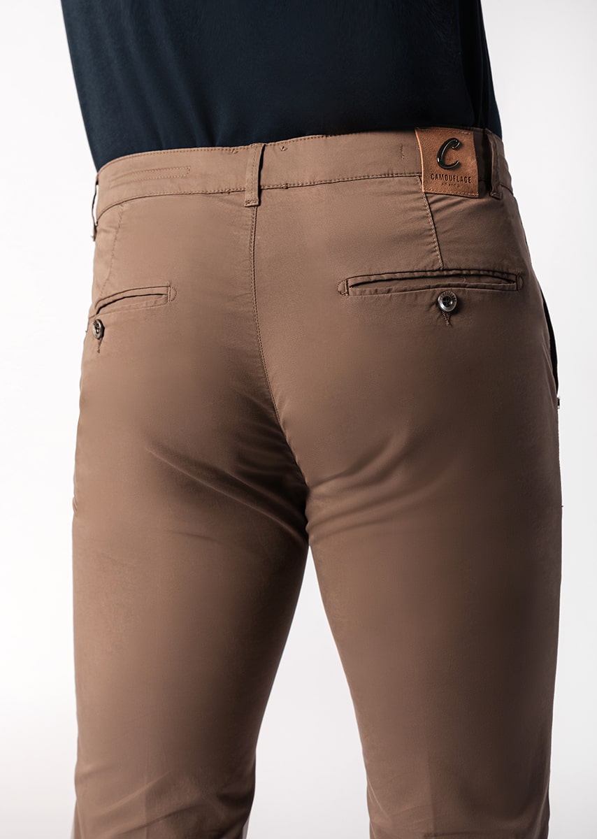CHINOS REY 17 - Gabardina Leggera Stretch PPT - 09T 781 MOKA TDR