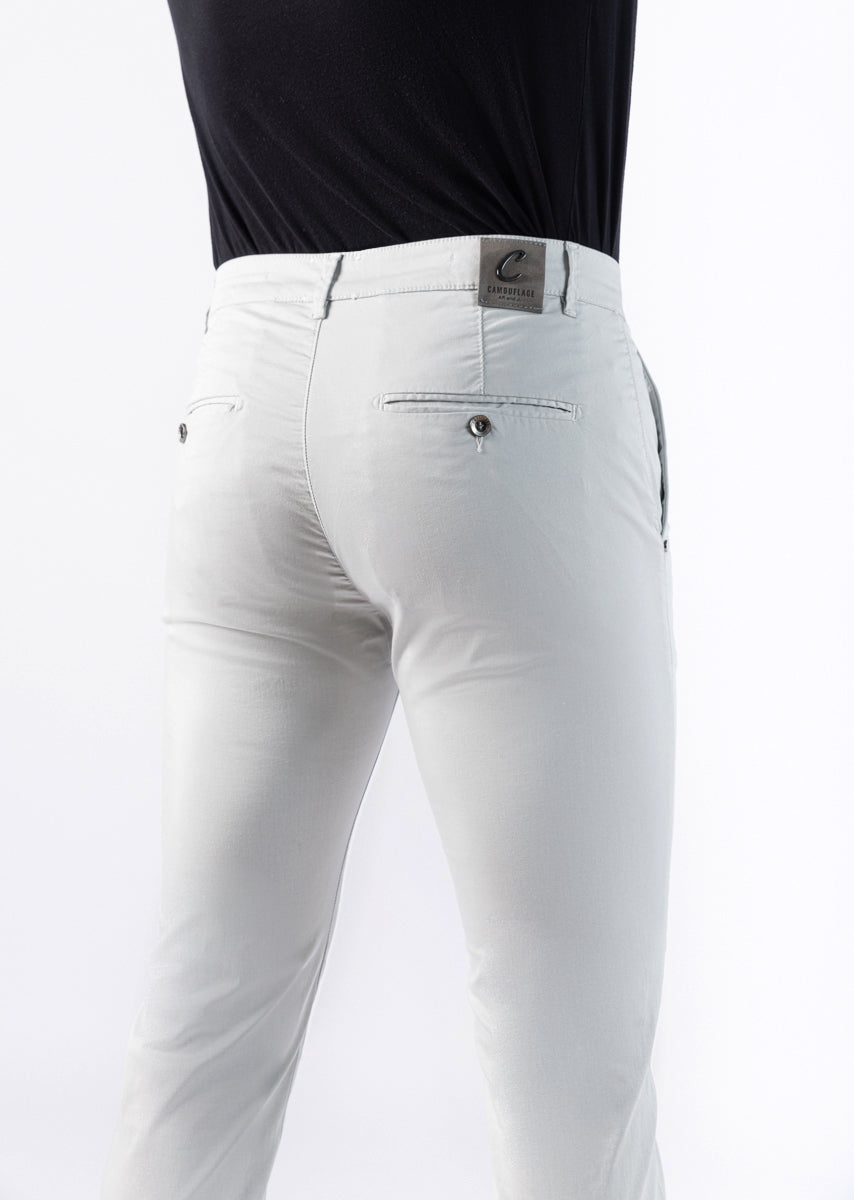 CHINOS SAND - Tessuto Tecnico Stretch PPT High-Performance con Interno Color - N02 915 ARGENTO TDR