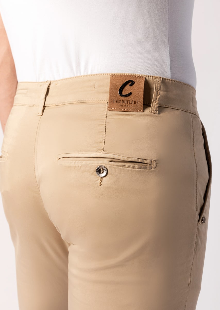CHINOS REY 17 - Raso Stretch PPT - N21 719 BLEACHED SAND TDR