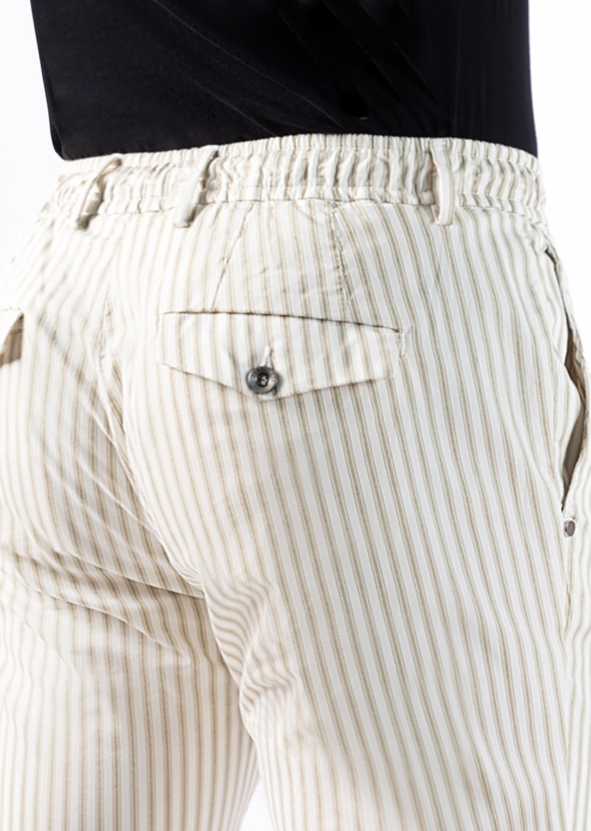 FRANK - Raso Stretch PPT con stampa disegno riga - N10 003 NEVE TDR
