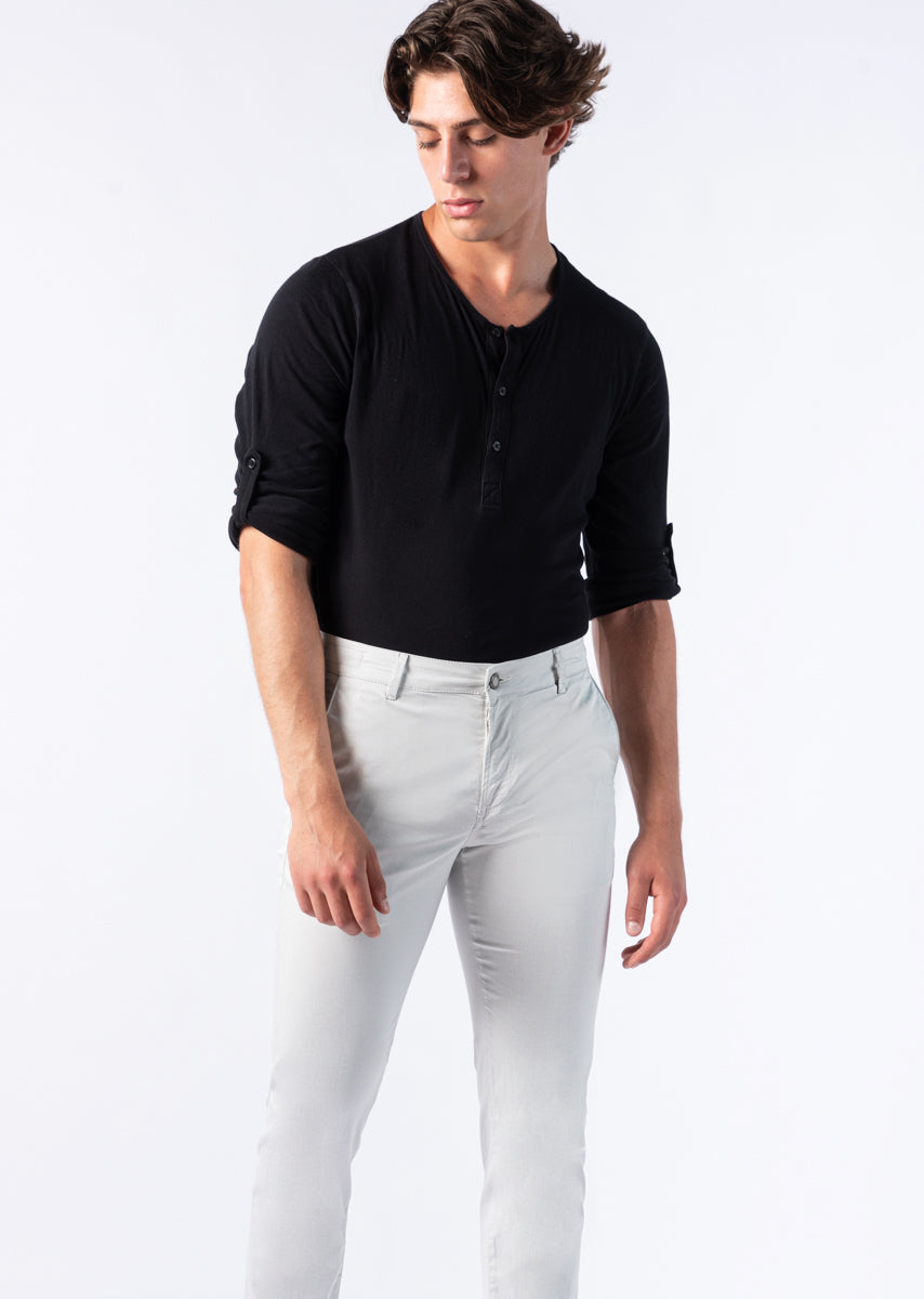 CHINOS SAND - Tessuto Tecnico Stretch PPT High-Performance con Interno Color - N02 915 ARGENTO TDR