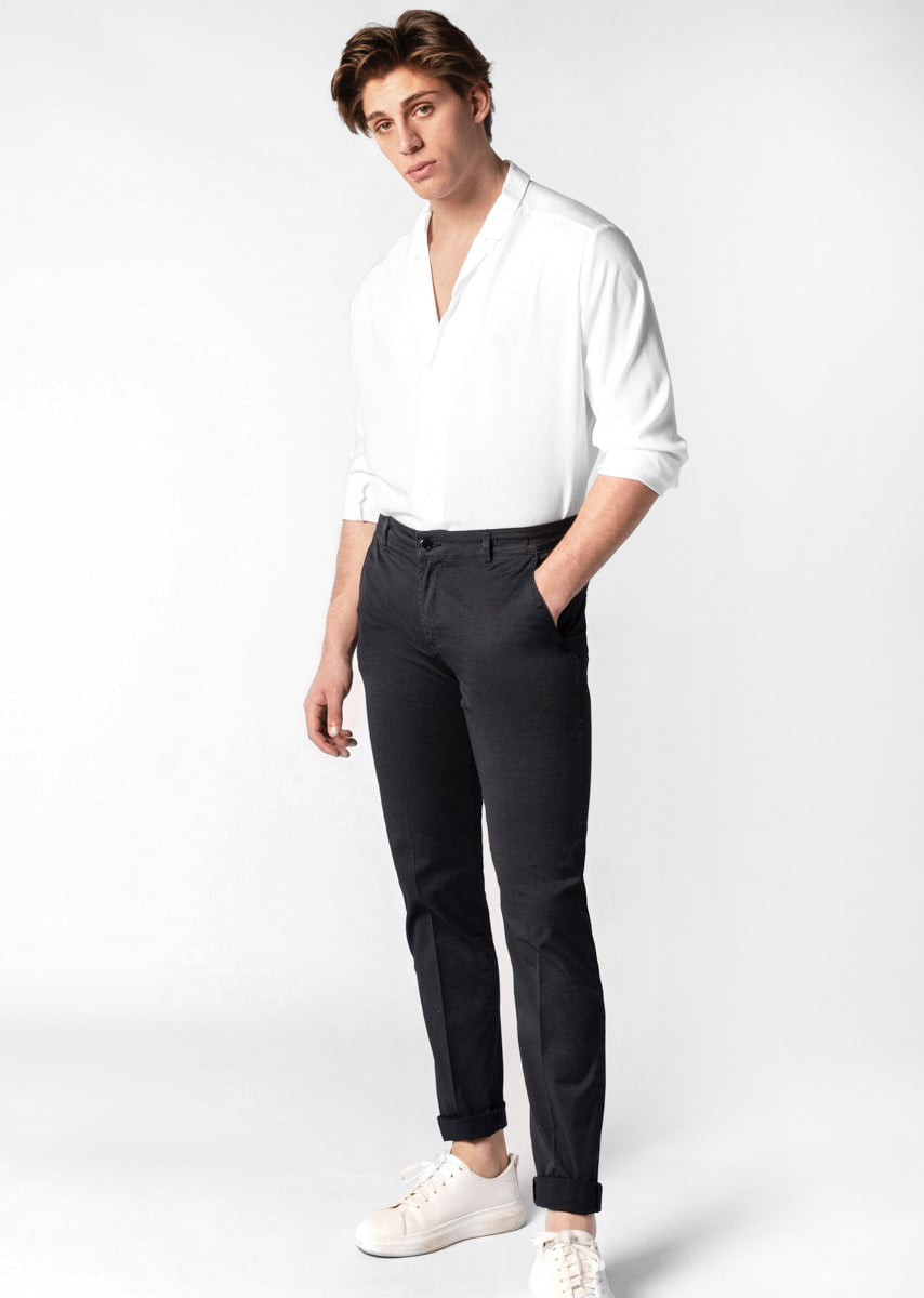 CHINOS REY 17 - Raso Stretch PPT - N21 883 CLASSIC BLUE TDR