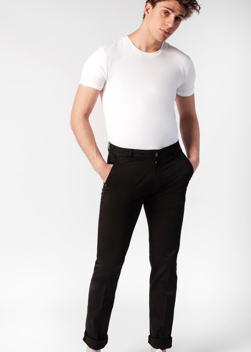 CHINOS REY 17 - Raso Stretch PPT - N21 999 NERO TDR