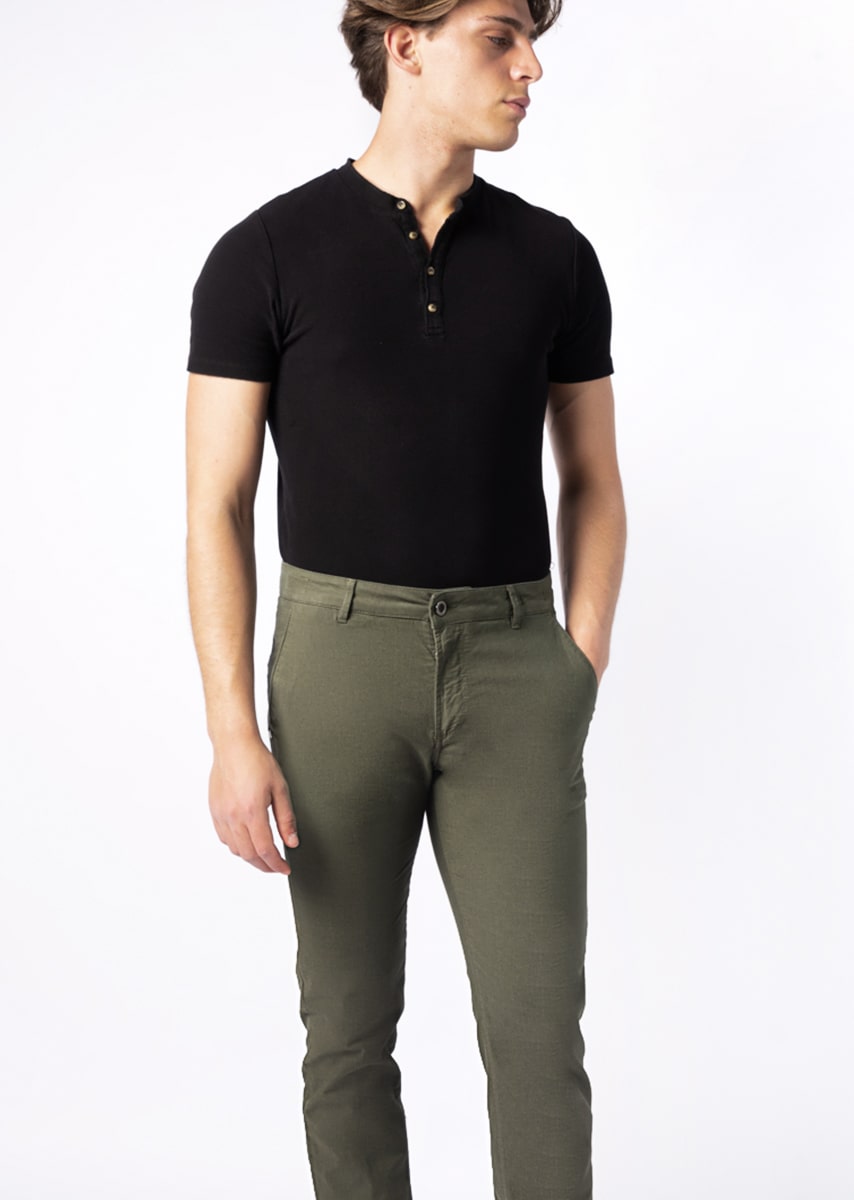 CHINOS REY 17 - Tinto Filo Stretch PPT disegno "Micro fantasia" - F48 652 FLORA TDR