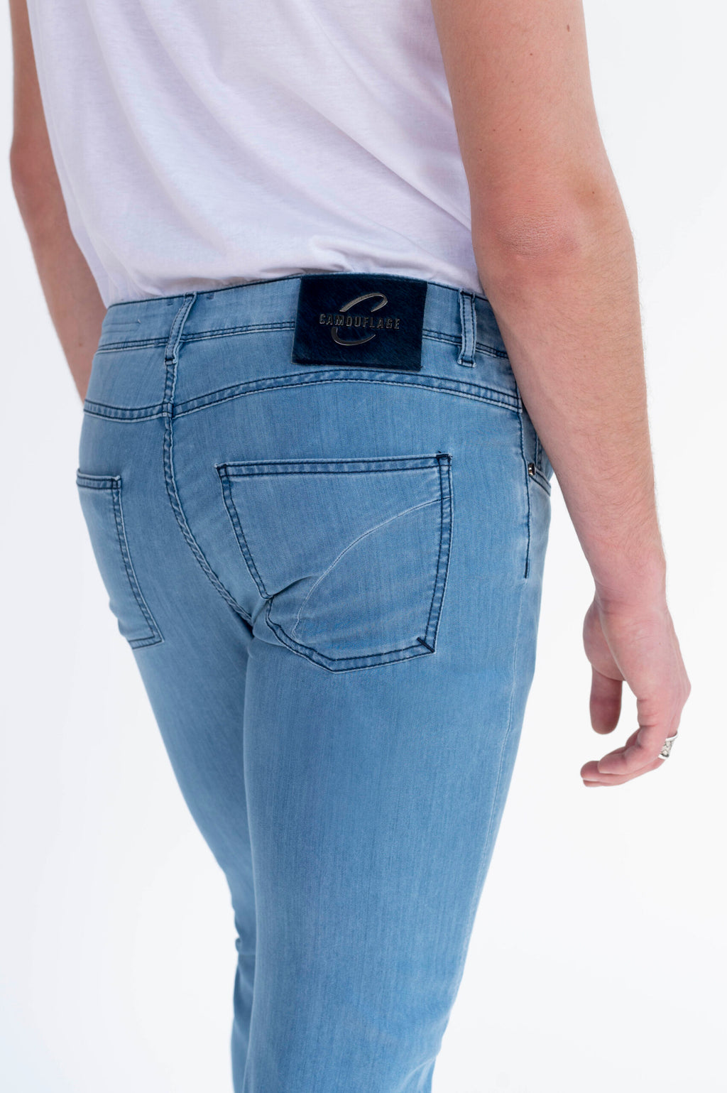 BEST FIVE - Blu Denim Stretch Ultra Light in Seta - D42 A390