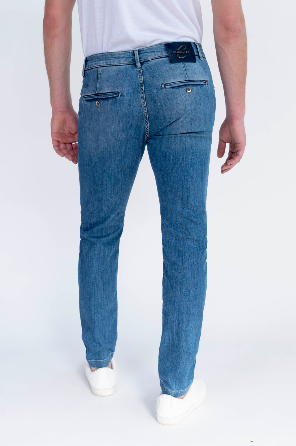 CHINOS REY - Blu Denim Stretch - D00 A594