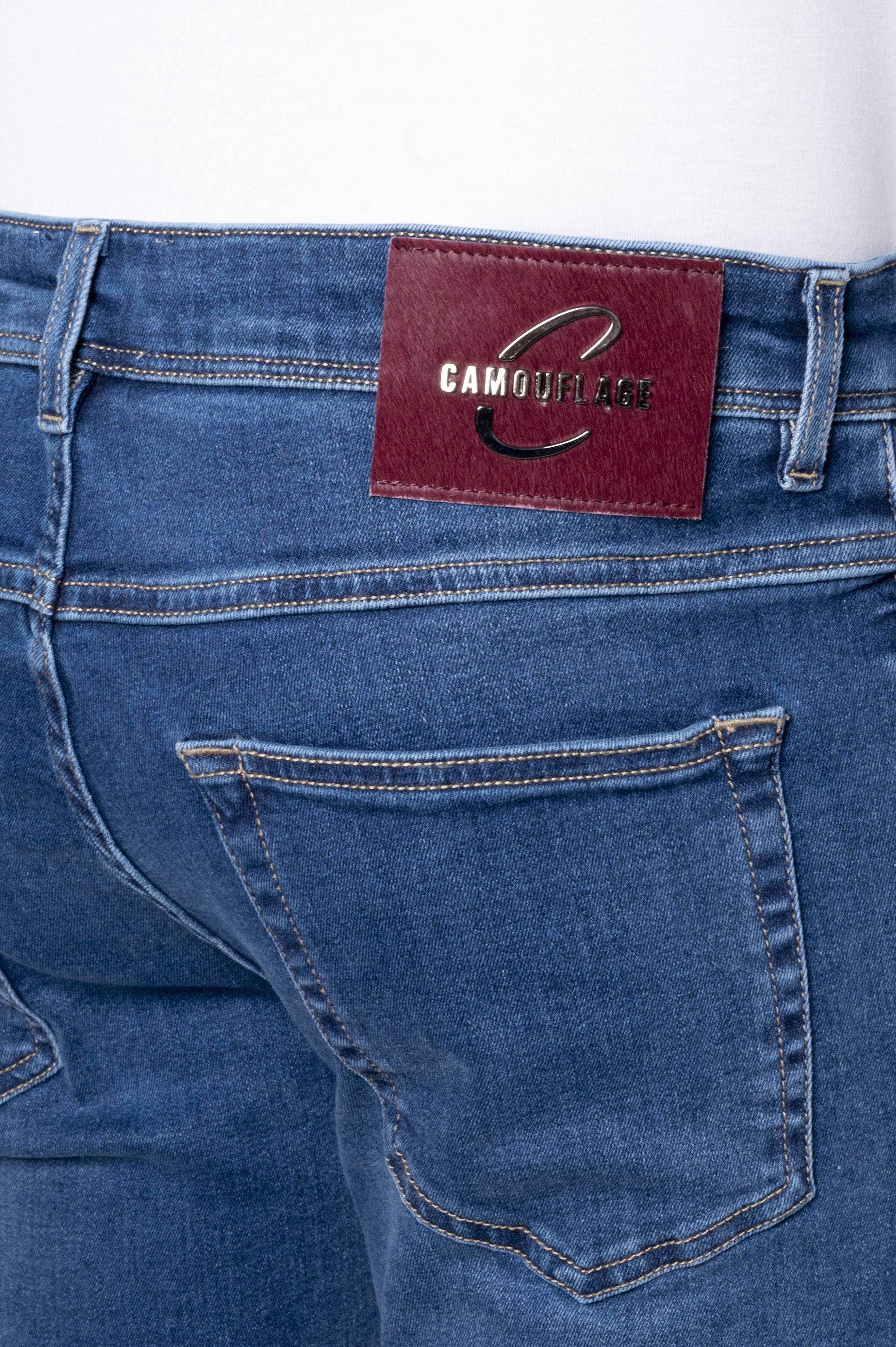 John - CANDIANI Denim Super Stretch Five Pockets Jeans - D108 A907 Blue Denim