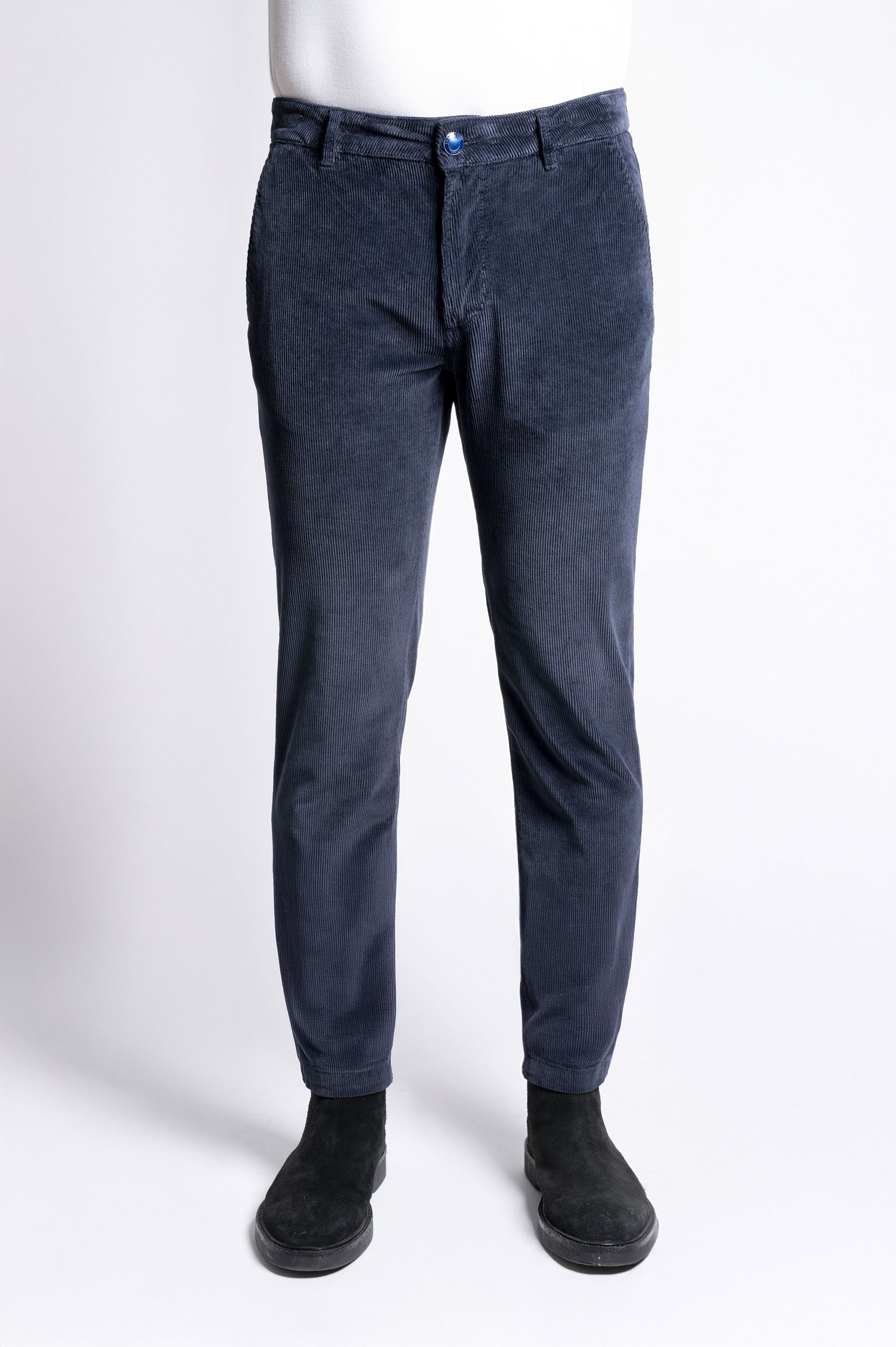 Chinos Rey 17 - Velluto Millerighe arricchito con Modal - T104 882 Blu Notte LTD